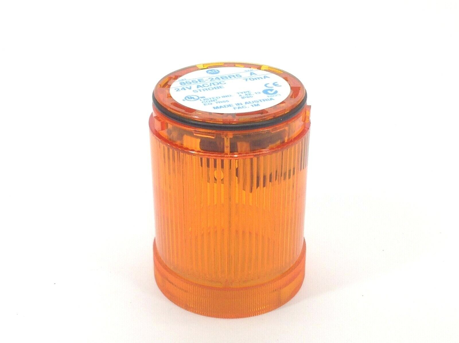Allen Bradley 855E-24BR5 Ser A Orange Strobe Light Stack 50mm 24V AC/DC 70mA - Maverick Industrial Sales