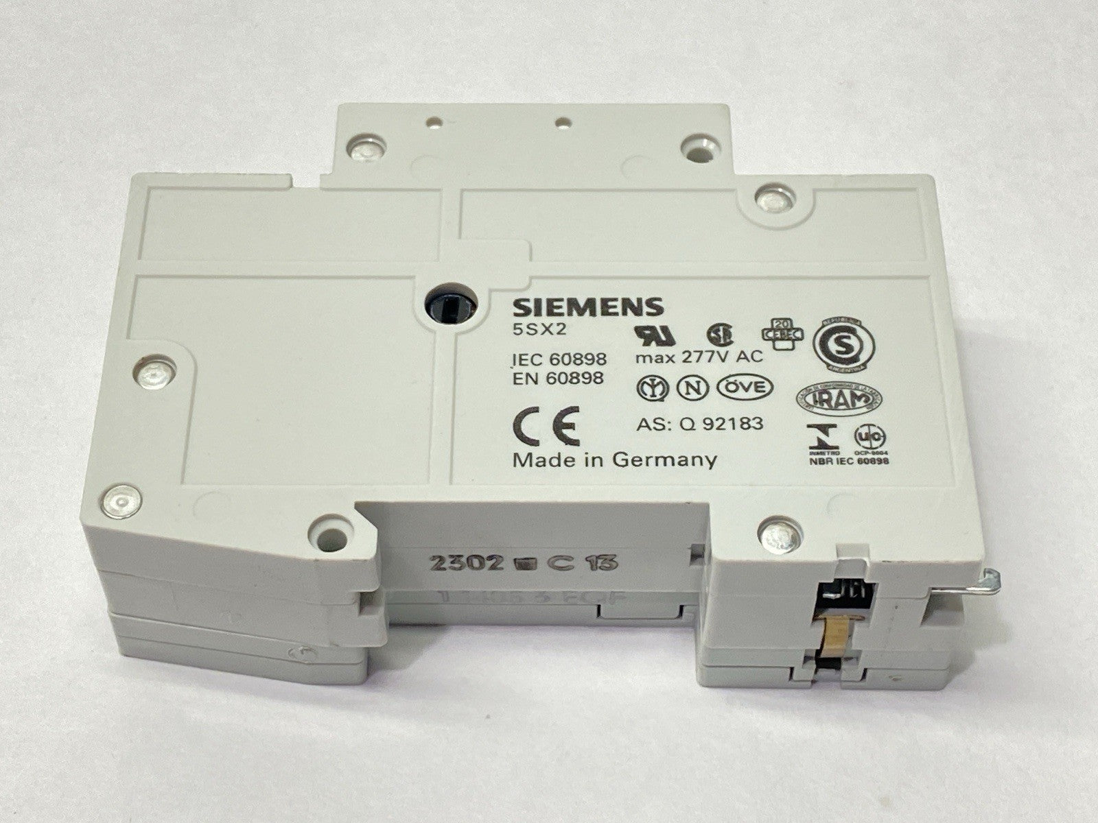 Siemens 5SX21C13 Miniature Circuit Breaker 1P 13A 277VAC w/5SX9100HS Aux Contact - Maverick Industrial Sales