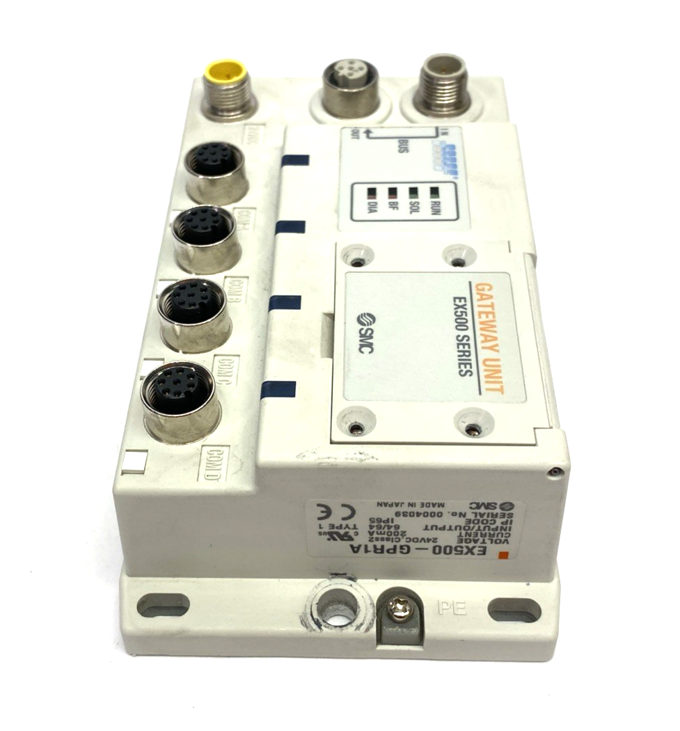 SMC EX500-GPR1A PROFIBUS Serial Interface IO Unit, 64/64 MISSING FRONT SCREWS - Maverick Industrial Sales