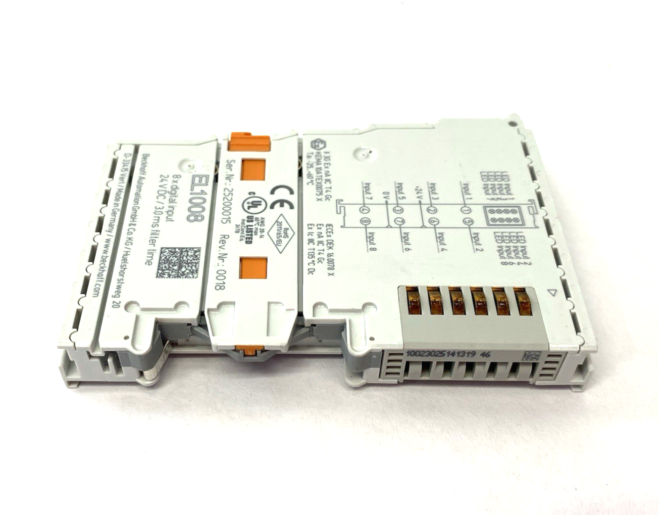 Beckhoff EL1008 EtherCAT Digital Input Terminal 8-Channel 24 V DC, 3 ms - Maverick Industrial Sales