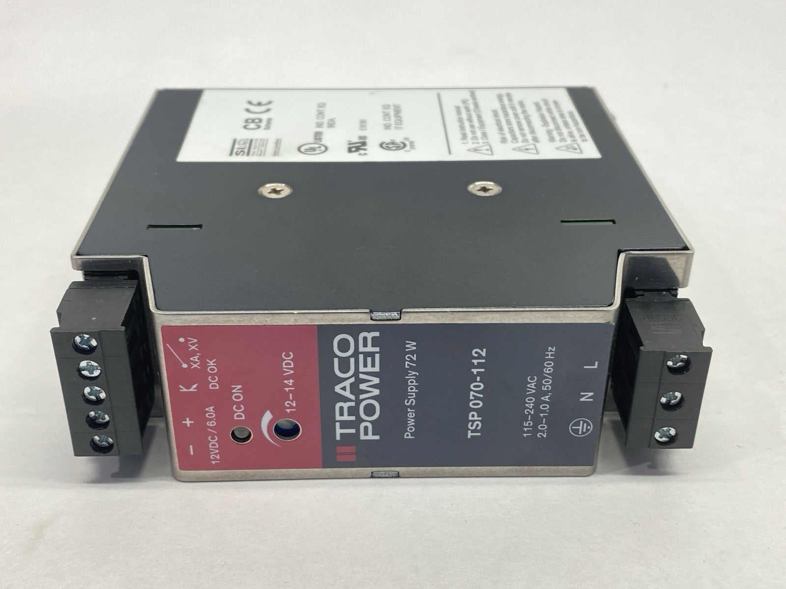 TSP 070-112 | Traco Power Industrial Power Supply DIN Rail 6A 12VDC 72W - Used - Maverick Industrial Sales