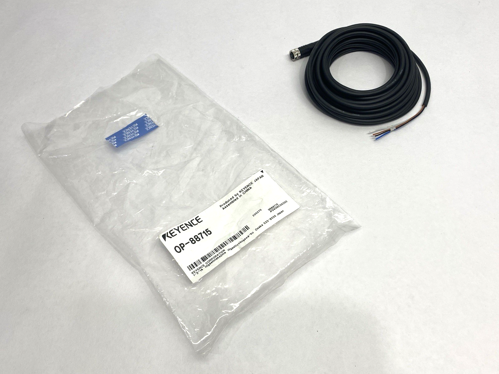 Keyence OP-88715 Single Ended Female Cordset M8 4-Pin 5m - New – Open box - Maverick Industrial Sales