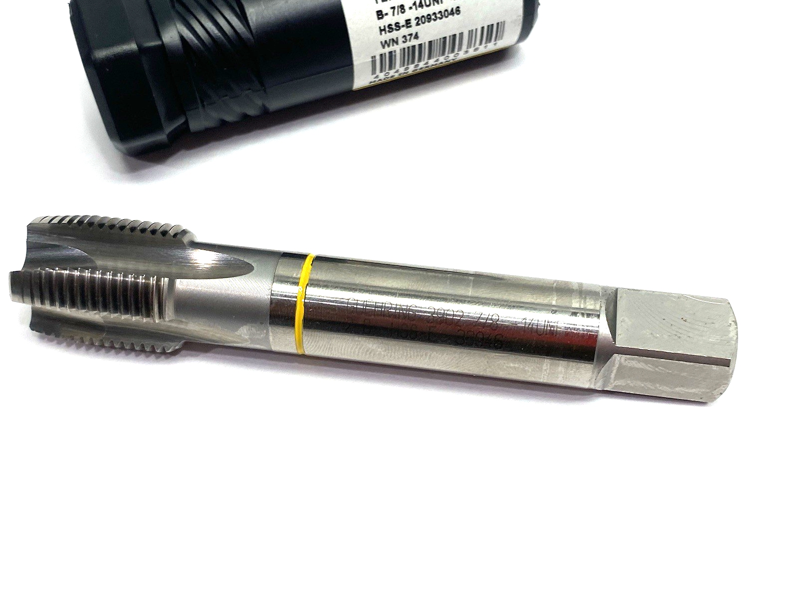 9039020222250 | Guhring 3902-22,225 High Perf. Yellow Ring Tap 7/8-14 2B Spiral - New – Open box - Maverick Industrial Sales