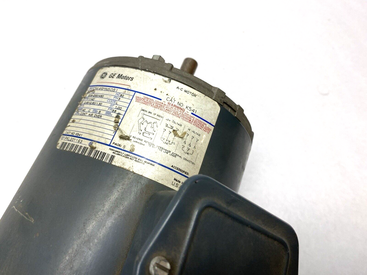 5K49MN6081 | GE Motors 1/2HP 208/230/460 3P 1140 RPM 56FR K541 Dual Shaft Motor - Used - Maverick Industrial Sales