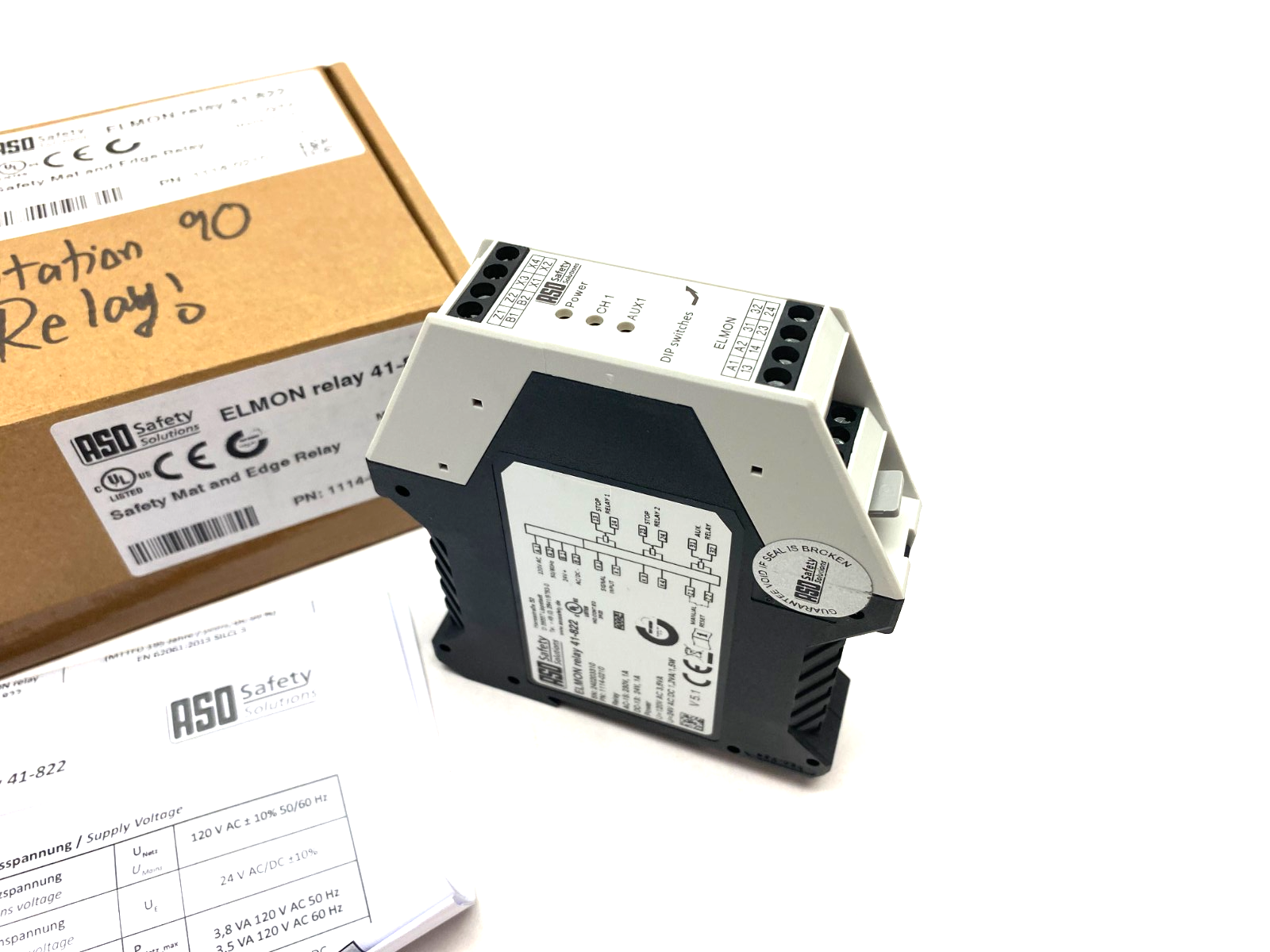 ASO Safety Solutions 1114-0210 Safety Mat and Edge Relay ELMON relay 41-822 - Maverick Industrial Sales