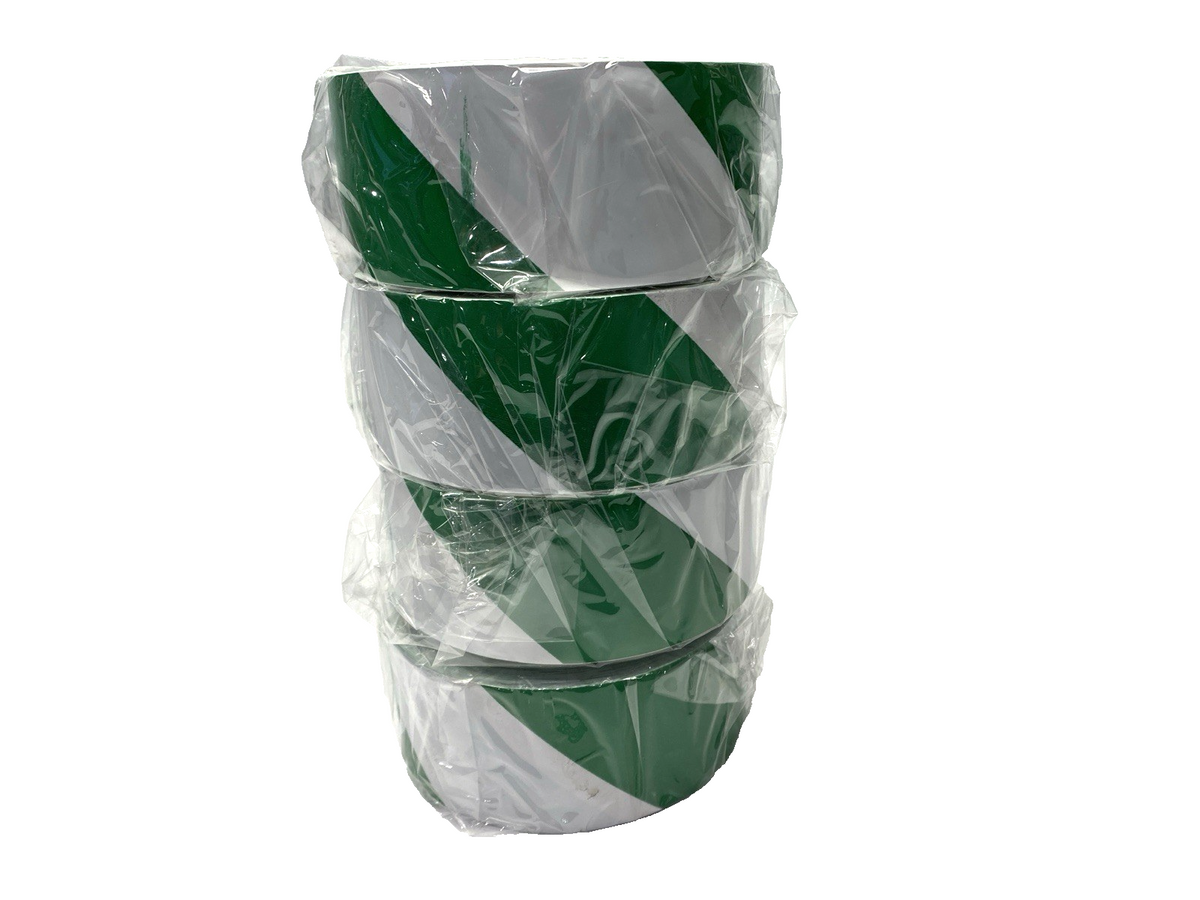S-16877 | Uline Industrial Vinyl Safety Tape Green/White 2" x 36 yds LOT OF 4 - New - Maverick Industrial Sales