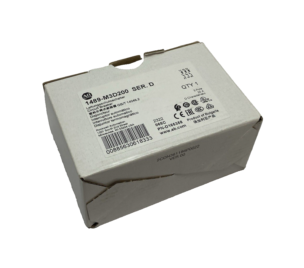 1489-M3D200 | Allen Bradley Ser. D Circuit Breaker 3-Pole 20A - New Other - Maverick Industrial Sales