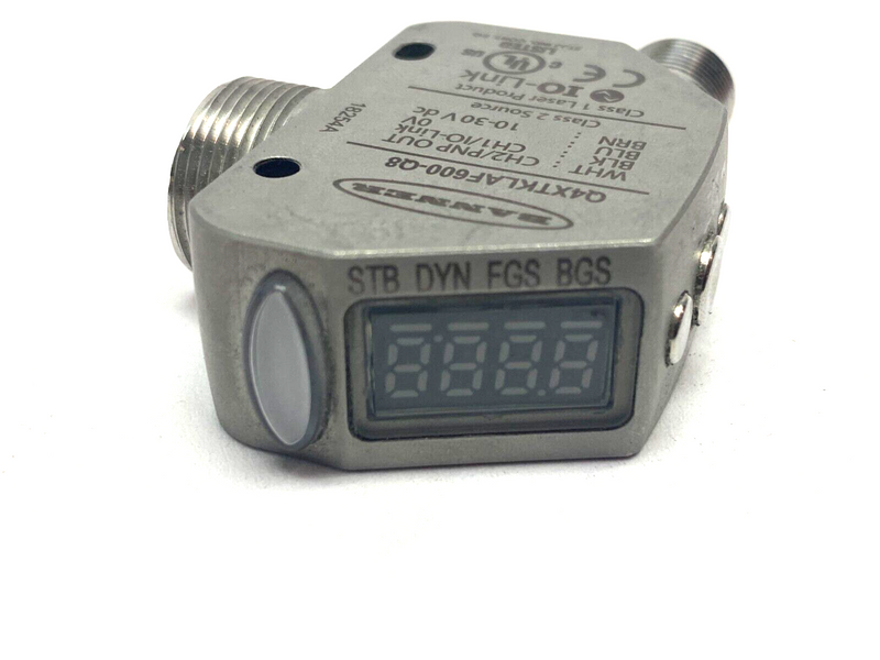 Banner Q4XTKLAF600-Q8 IO-Link Rugged Laser Distance Sensor 10-30VDC 801918 - Maverick Industrial Sales