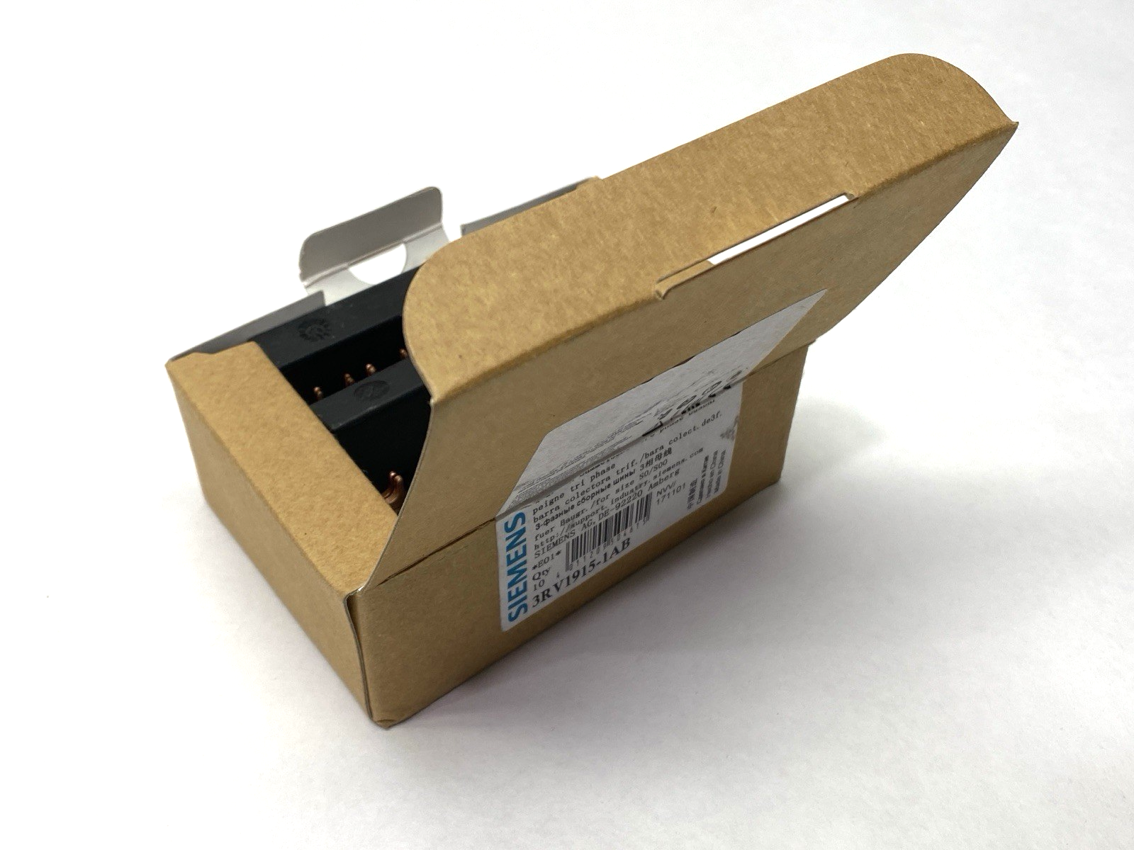 Siemens 3RV1915-1AB Busbar 3-Phase Modular Spacing 45mm for 2 Switches PKG OF 10 - Maverick Industrial Sales