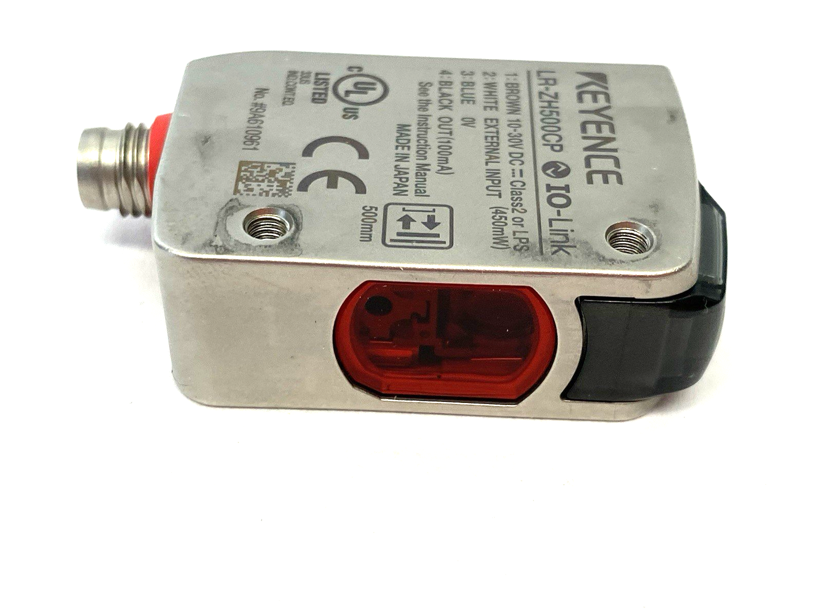 LR-ZH500CP | Keyence Self-Contained CMOS Laser Sensor, Rectangular M8 conn. 500mm - Used - Maverick Industrial Sales