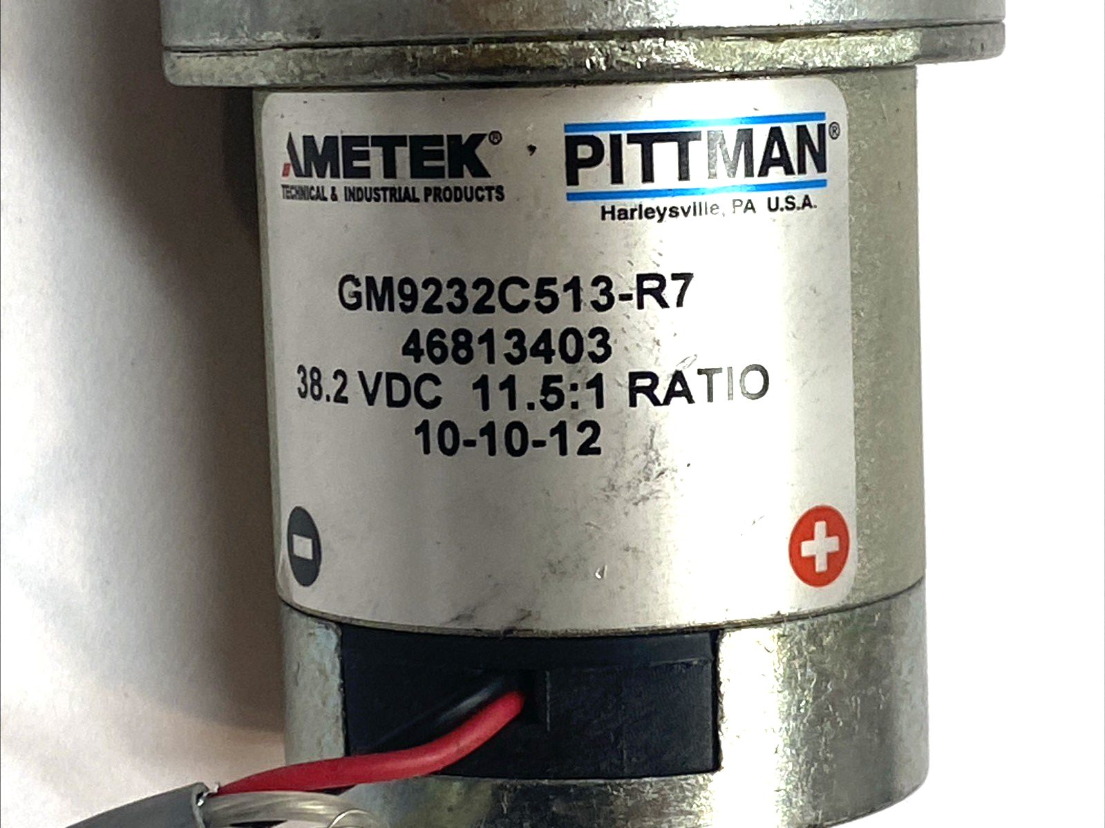 GM9232C513-R7 | Ametek Pittman DC Gearmotor 38V 11.5:1 Conveyor Drive - For parts or not working - Maverick Industrial Sales