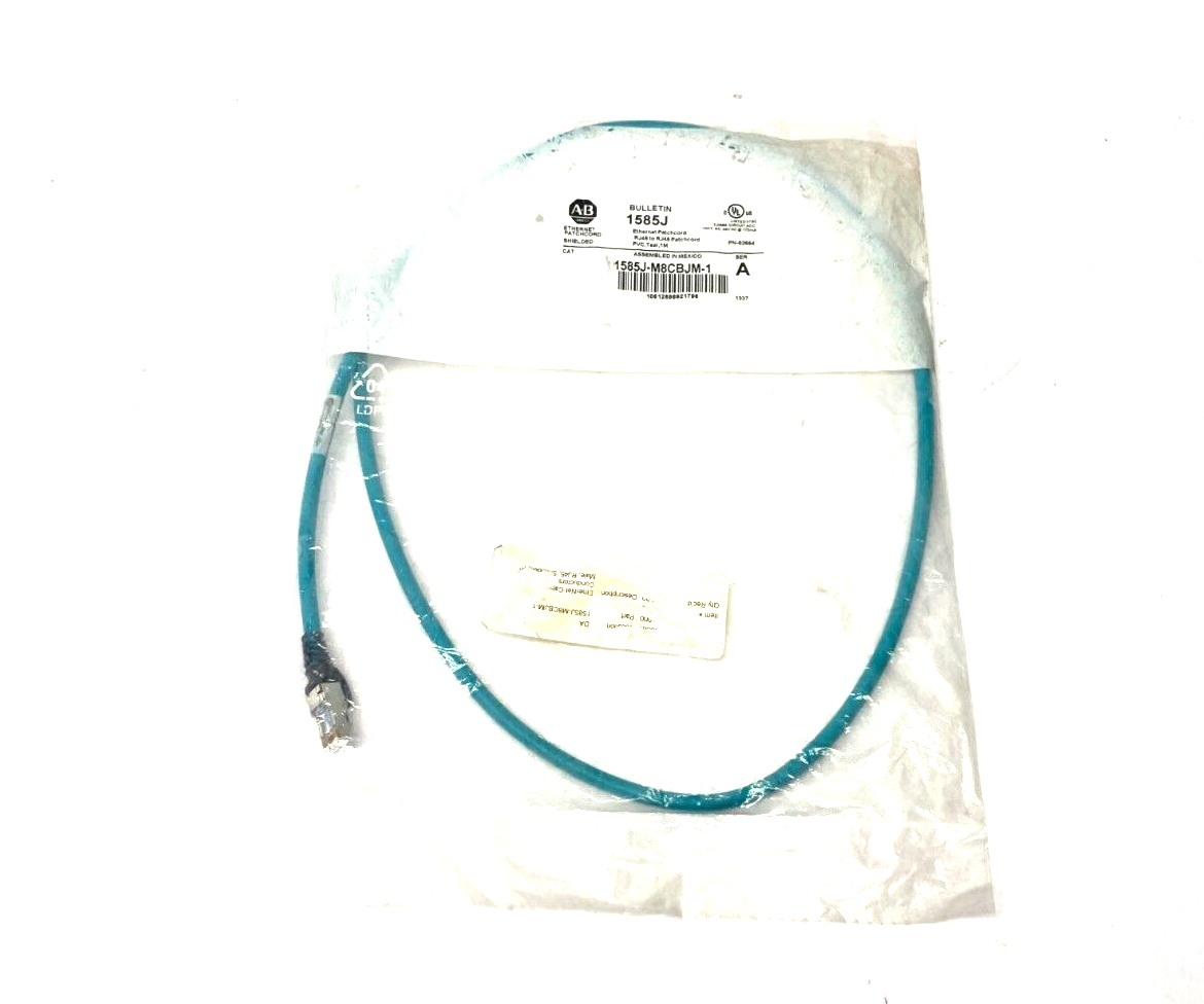 Allen Bradley 1585J-M8CBJM-1 Ser. A Ethernet Patchcord RJ45 to RJ45 1m Length - Maverick Industrial Sales