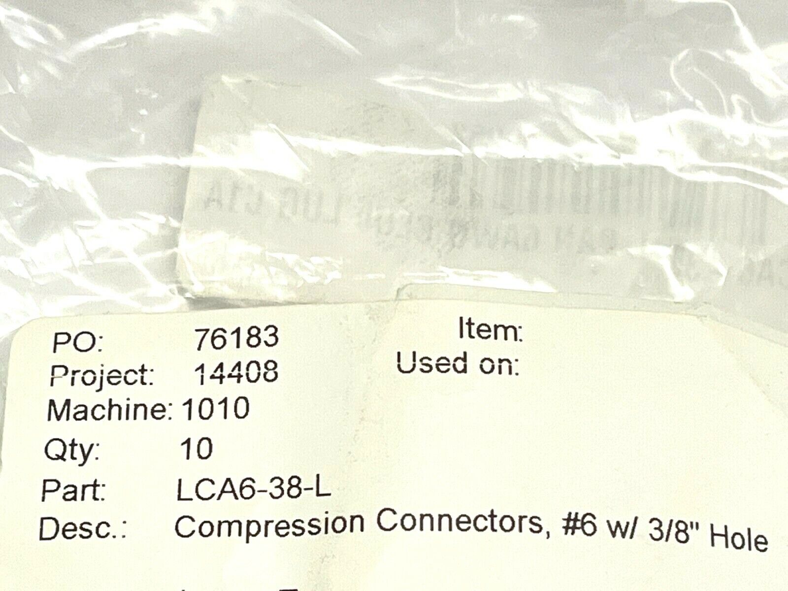 Panduit Corp LCA6-38-L Compression Connectors #6 w/ 3/8" Hole LOT OF 7 - Maverick Industrial Sales