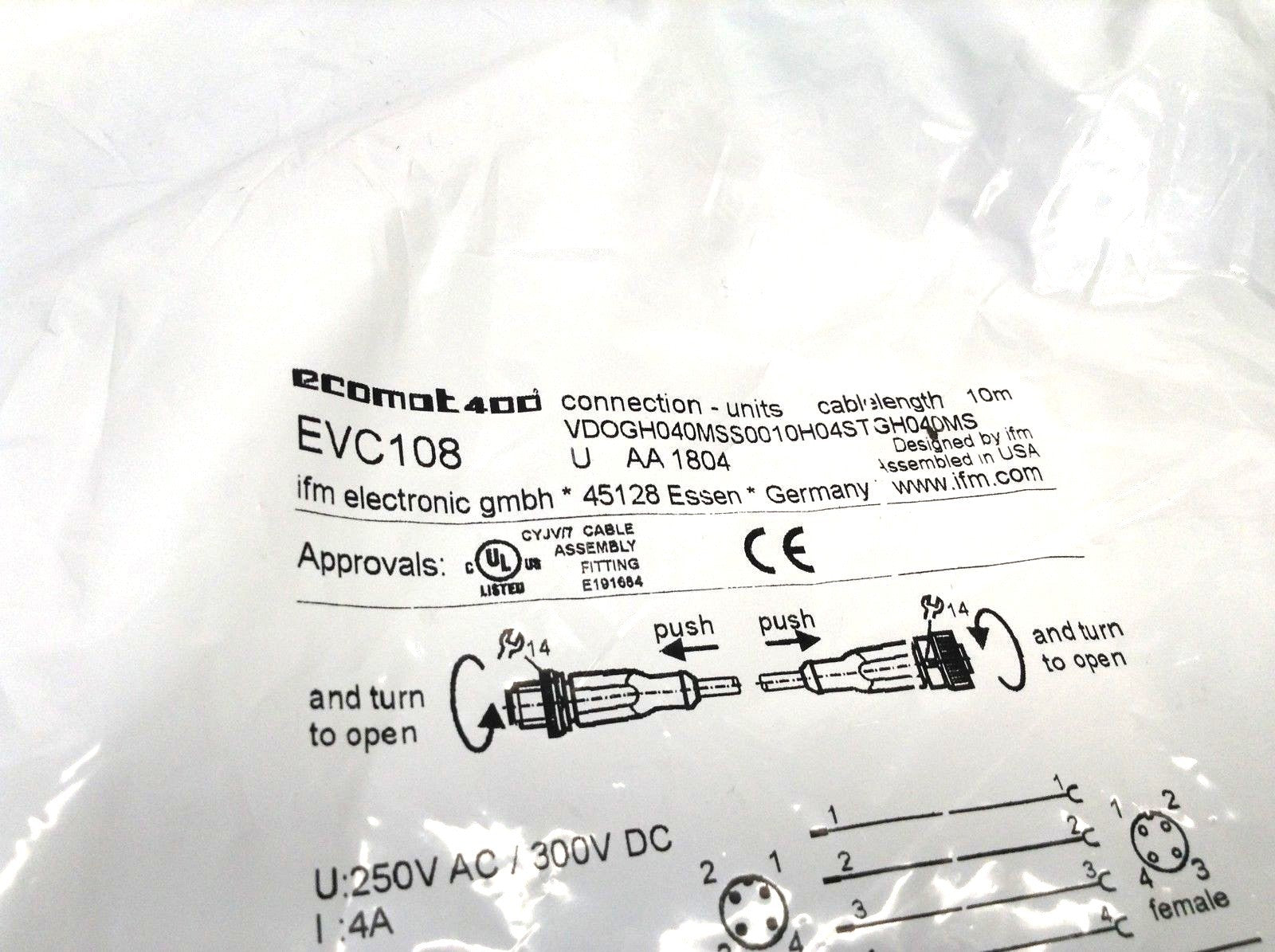 IFM Effector EVC108 M12 PUR Straight Cable 10M - Maverick Industrial Sales