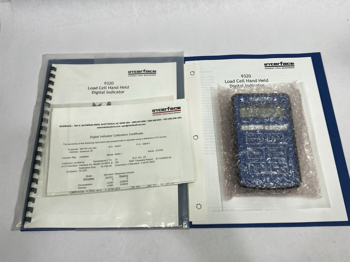 Interface 9320-1 TEDS Digital Load Cell Indicator Instrument, Portable - Maverick Industrial Sales