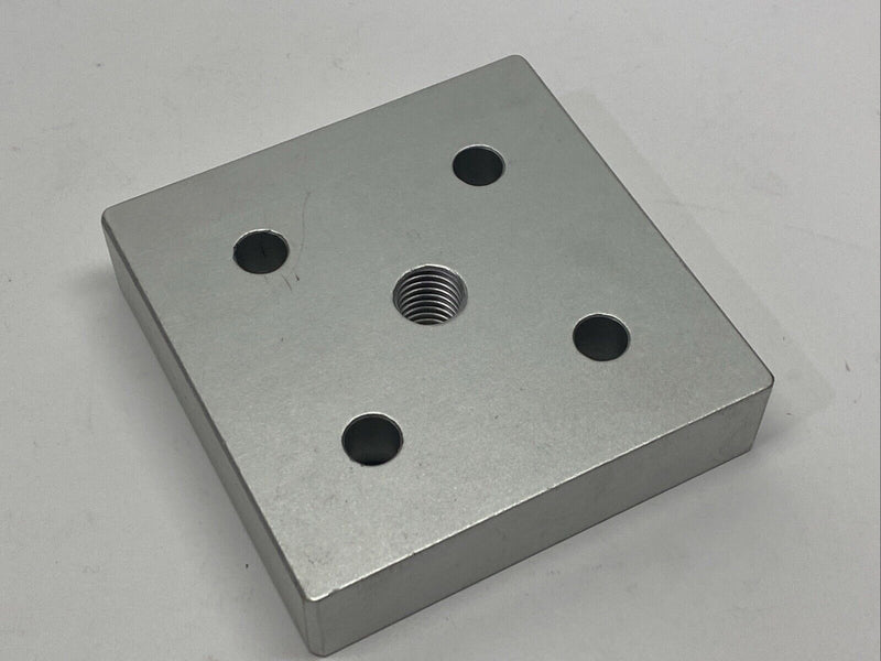 80/20 40-2140 40 Series 5 Hole Center Tap Base Plate 80mm x 80mm w/ M12 Tap - Maverick Industrial Sales