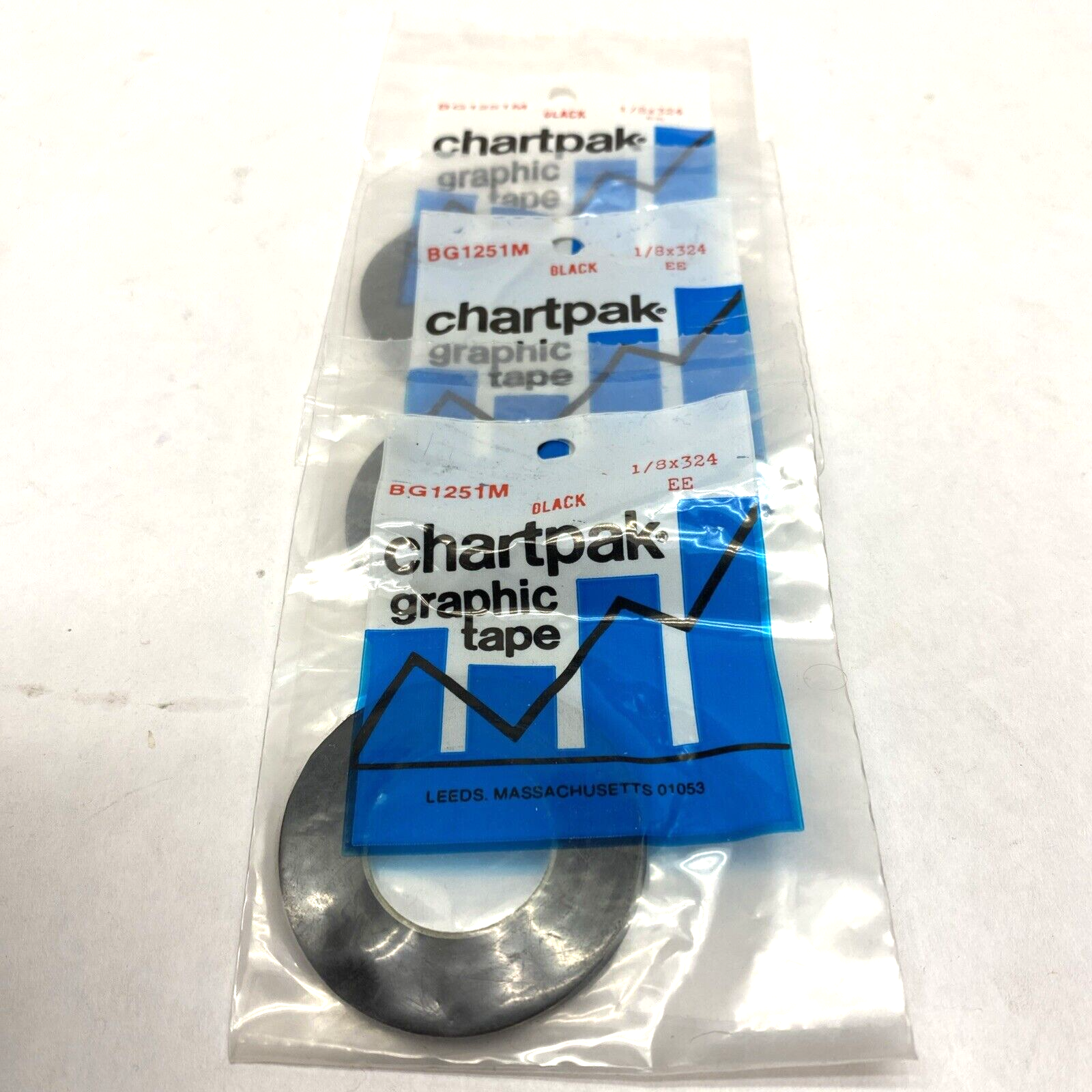 Chartpack BG1251M 1/8x324 EE Black Graphic Tape LOT OF 3 - New – Open box - Maverick Industrial Sales