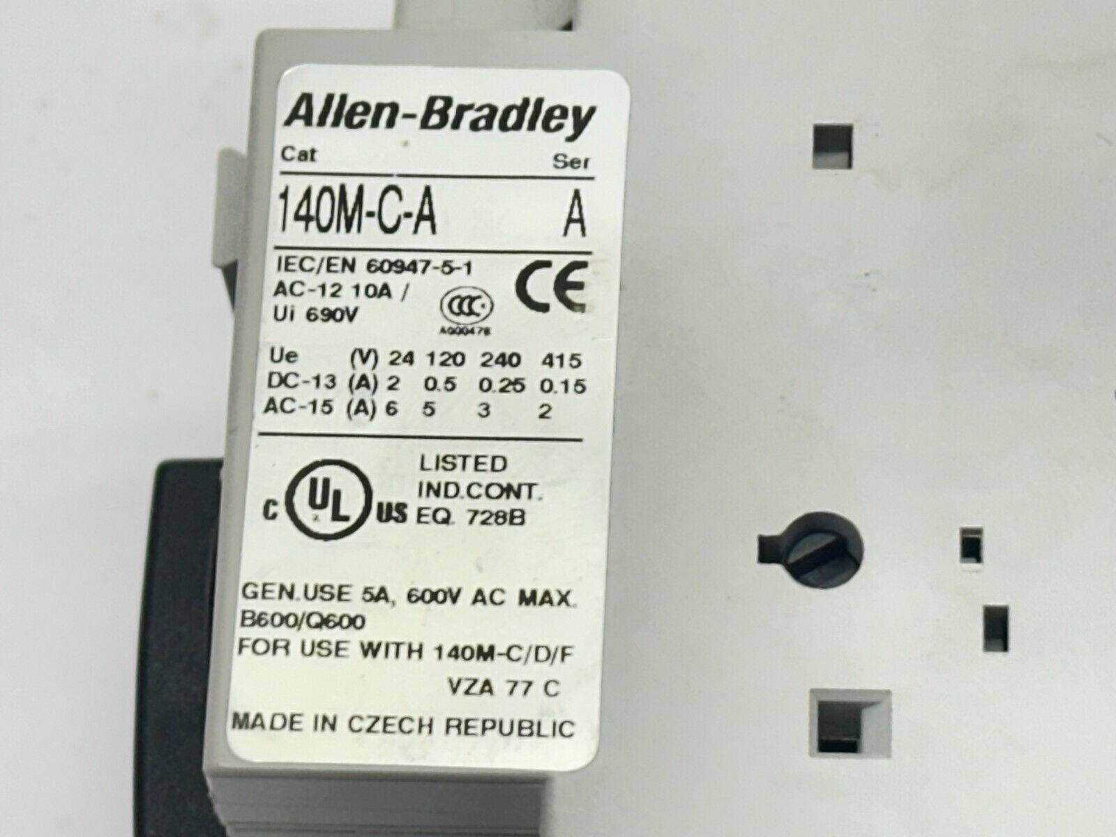 Allen Bradley 140M-C2E-B16 Ser C Circuit Breaker w/ 140M-C-A, 140M-C-TE1 - Maverick Industrial Sales
