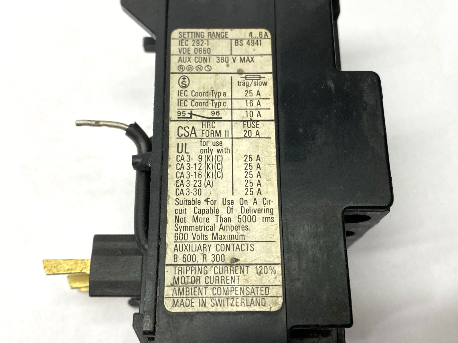 CT3K-12-6 | Sprecher+Schuh Overload Relay 4-6A - Used - Maverick Industrial Sales