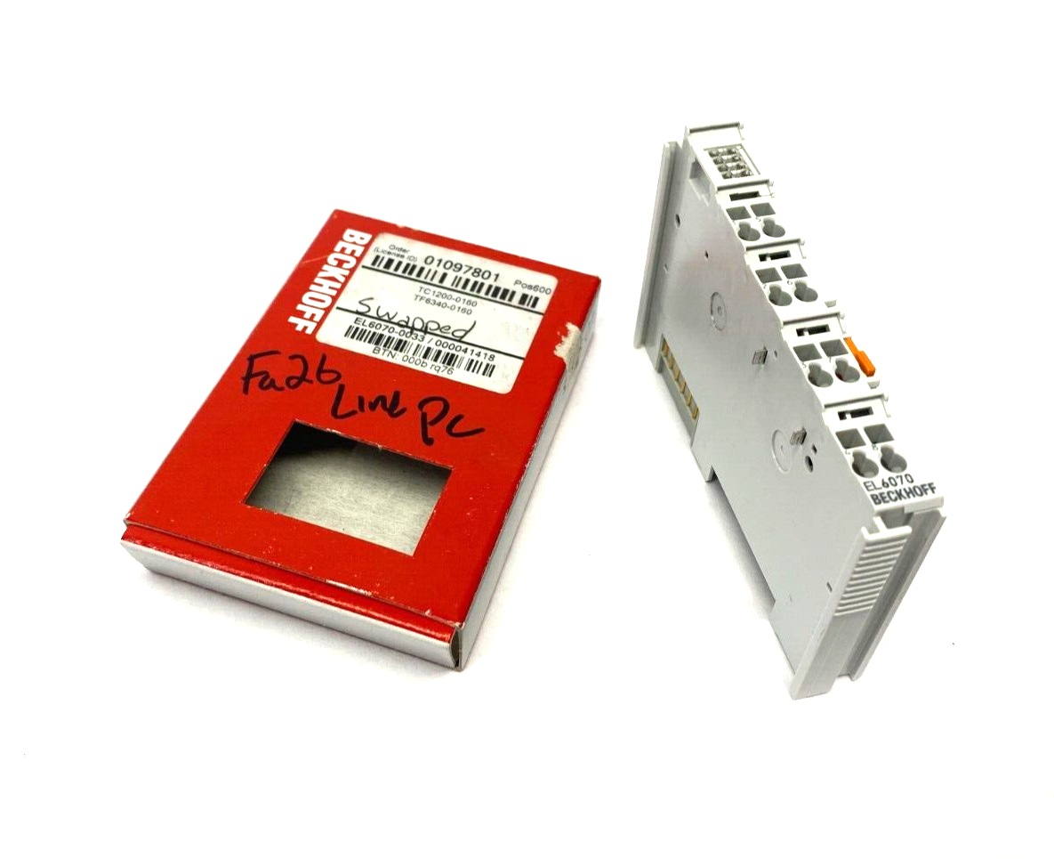 Beckhoff EL6070 License Key EtherCAT Terminal for TwinCAT 3.1 - Maverick Industrial Sales