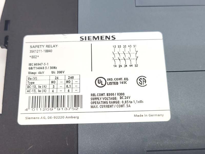 Siemens 3SK1211-1BB40 Safety Relay - Maverick Industrial Sales