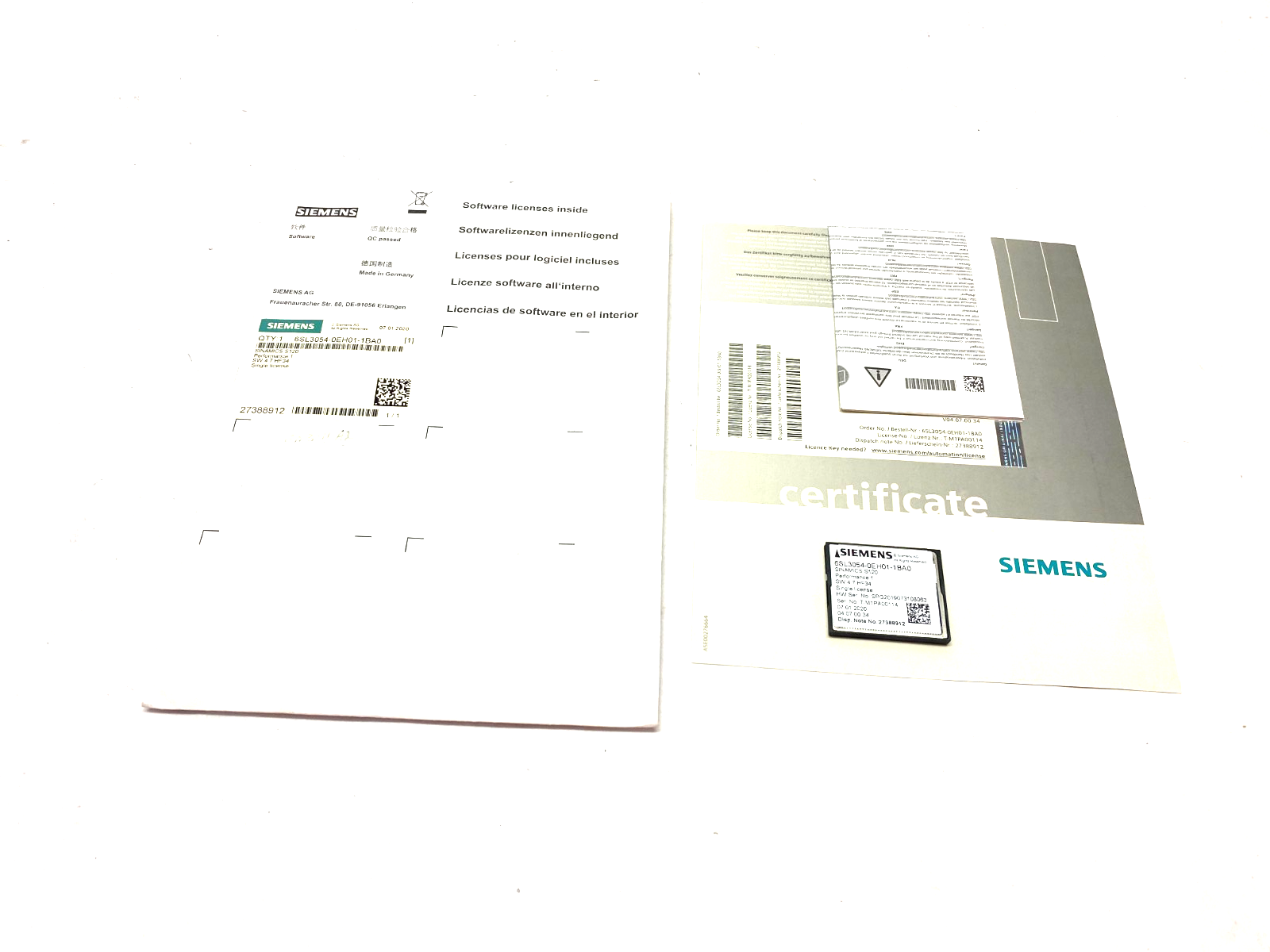 Siemens 6SL3054-0EH01-1BA0 SINAMICS S120 CompactFlash Card, SW 4.7 HF34 - Maverick Industrial Sales