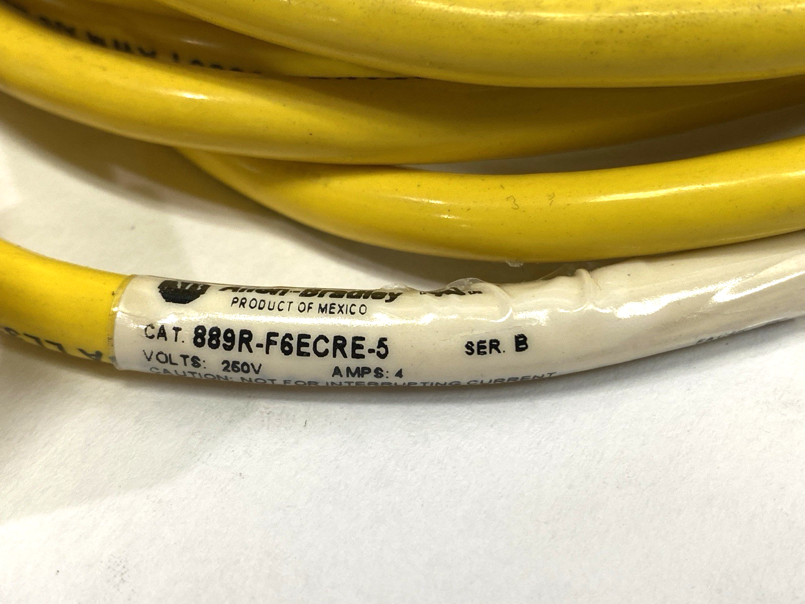 889R-F6ECRE-5 | Allen Bradley Ser. B Double End AC Micro Cable F/M M12 5m - Used - Maverick Industrial Sales