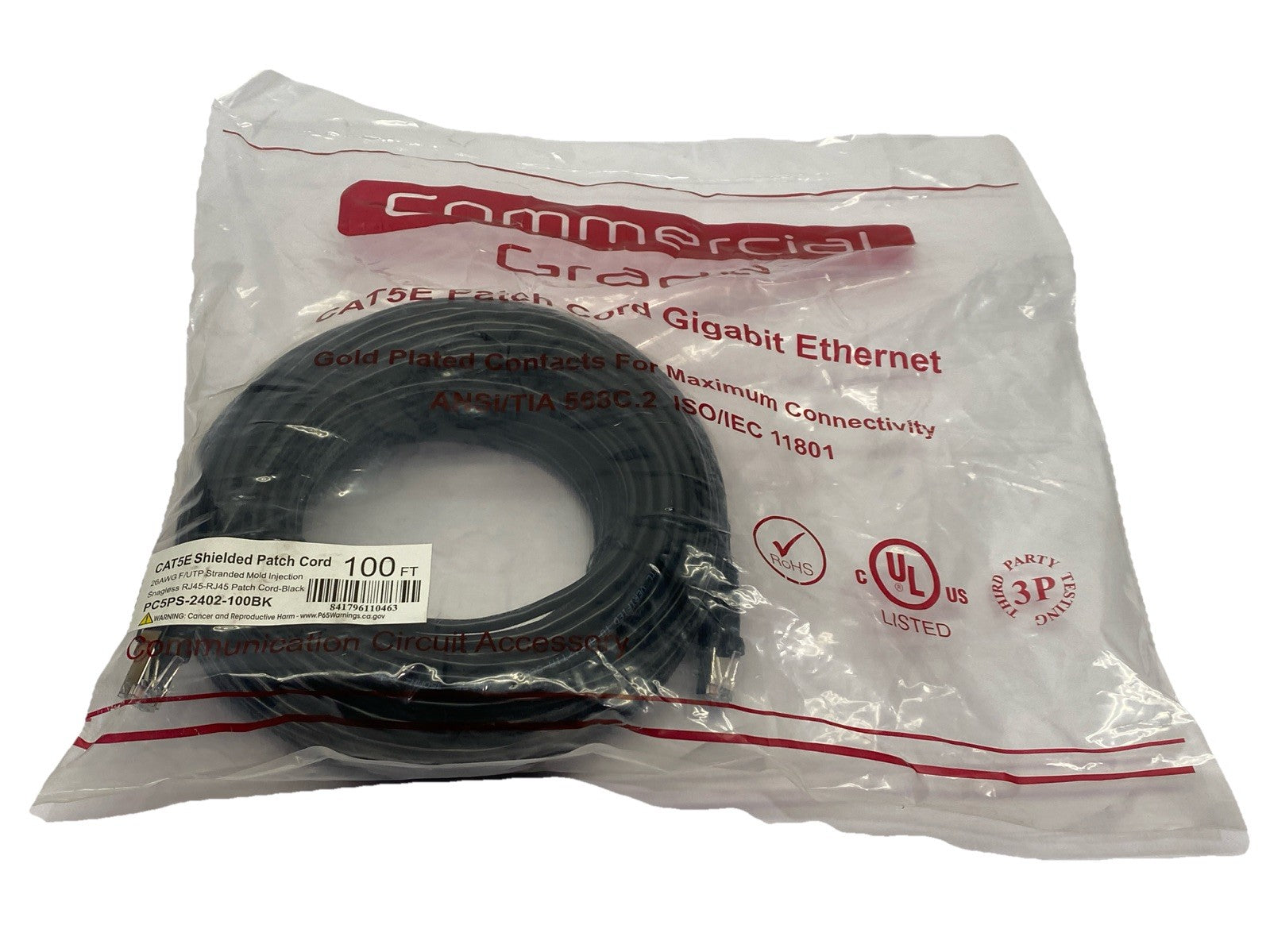 PC5PS-2402-100BK CAT5E Shielded Patch Cord 100ft - Maverick Industrial Sales
