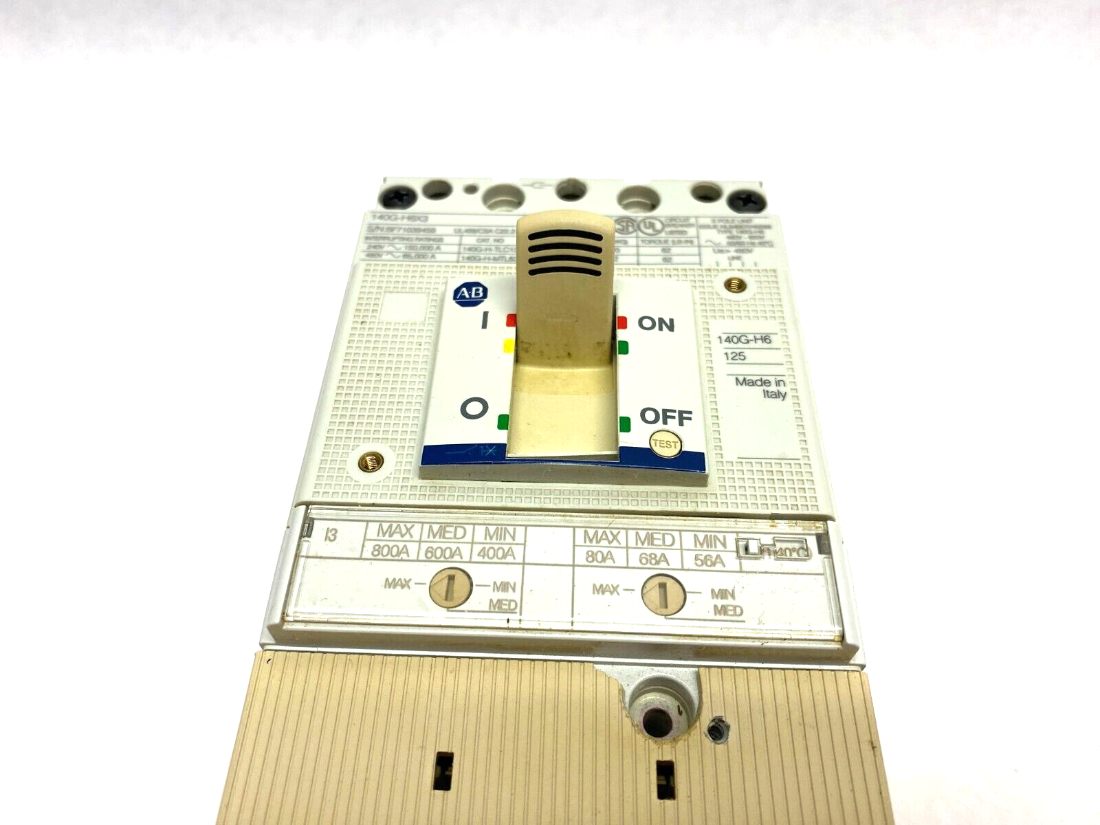 140G-H6F3-C80 | Allen Bradley Ser. A Molded Case Circuit Breaker H Frame - Used - Maverick Industrial Sales