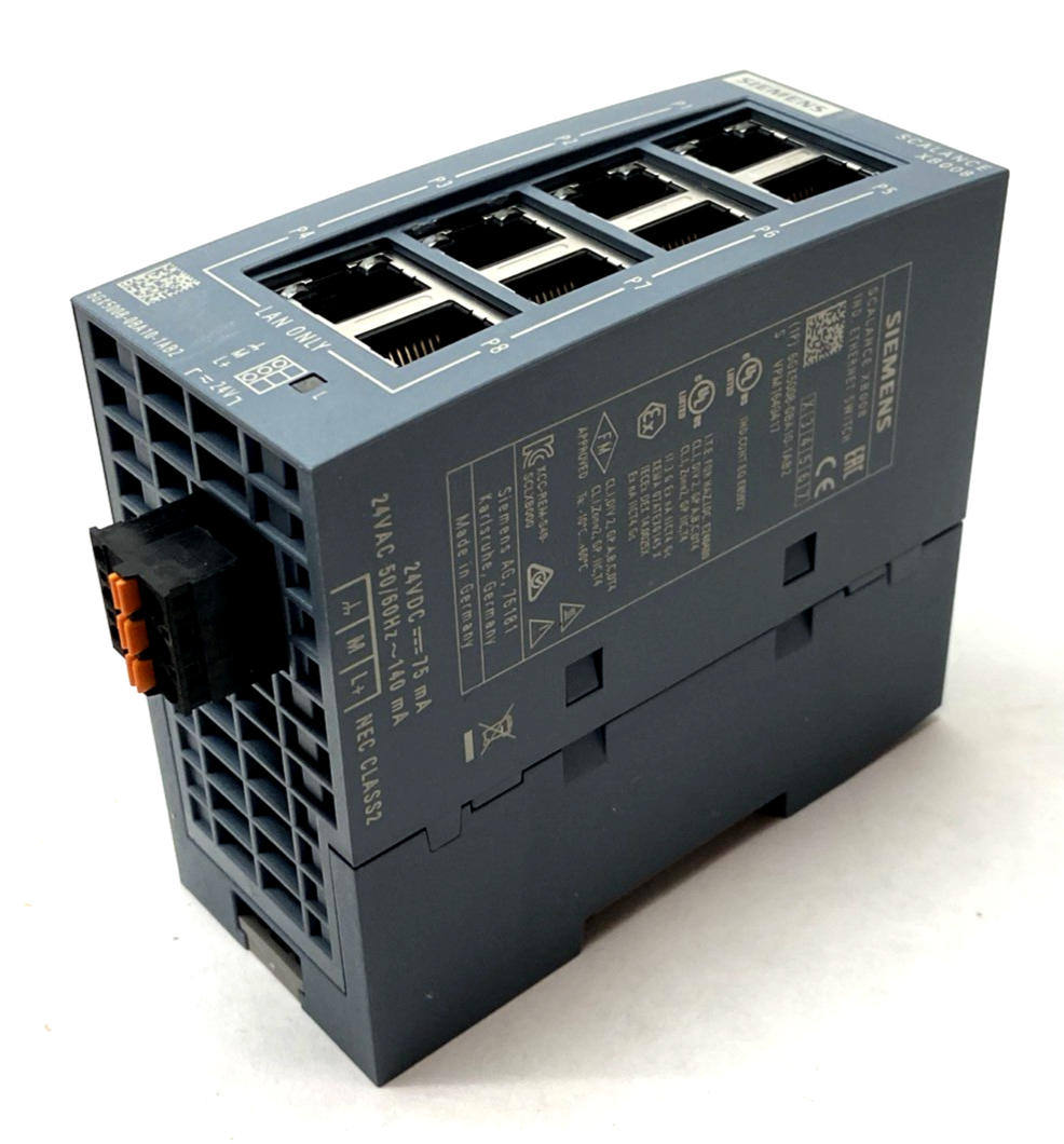 Siemens 6GK5008-0BA10-1AB2 SCALANCE XB008 Unmanaged Industrial Ethernet Switch - Maverick Industrial Sales