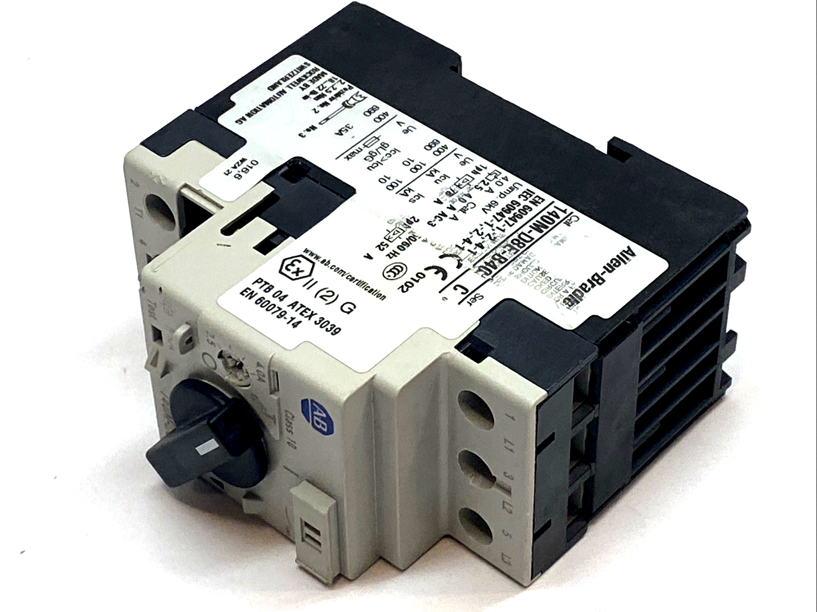 140M-D8E-B40 | Allen Bradley Motor Protection Breaker 2.5-4A 3-Pole SER C - For parts or not working - Maverick Industrial Sales