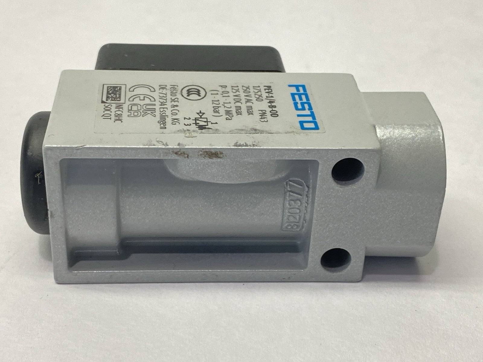 175250,PEV-1/4-B-OD | Festo PEV-1/4-B-OD Pressure Switch, EN 60947-5-1, Relative Pressure, 175250 - Used - Maverick Industrial Sales