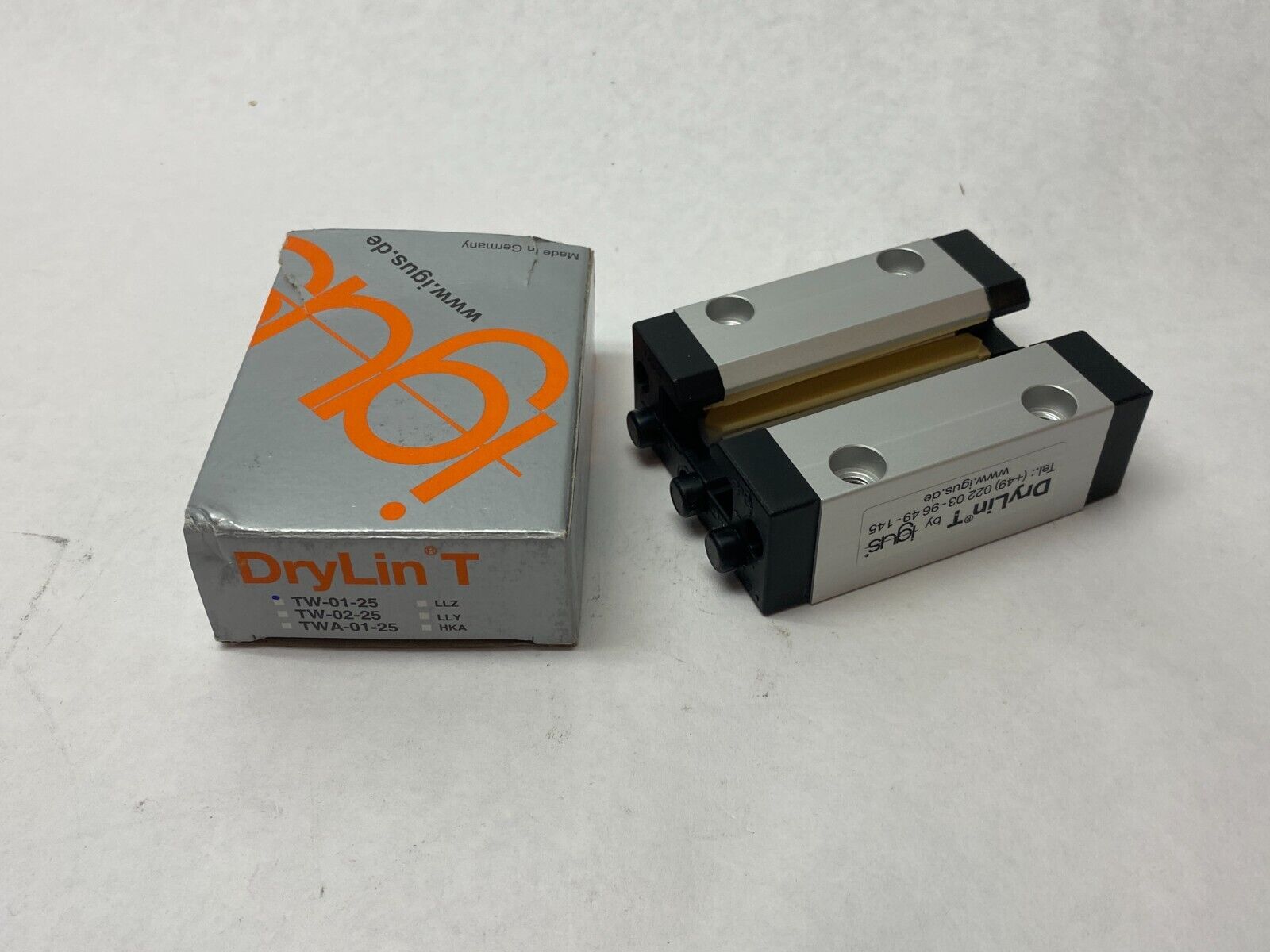 Igus TW-01-25 DryLin T Linear Guide System Standard Carriage - Maverick Industrial Sales