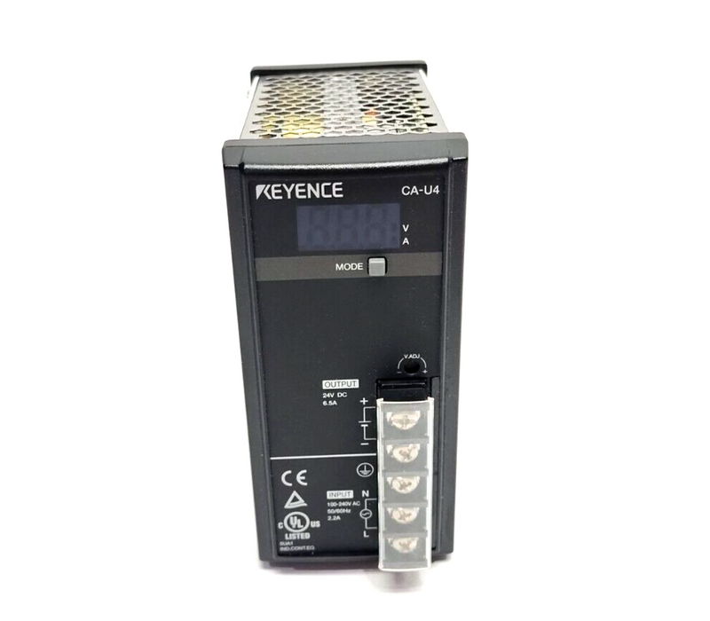 Keyence CA-U4 Ultra-Compact Switch-Mode Power Supply 100-240VAC 2.2A 24VDC 6.5A - Maverick Industrial Sales