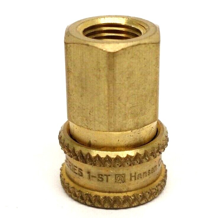 Hansen Coupling 1S11 Brass Hydraulic Quick Connect Hose Coupling 1/8"-27 NPTF - Maverick Industrial Sales