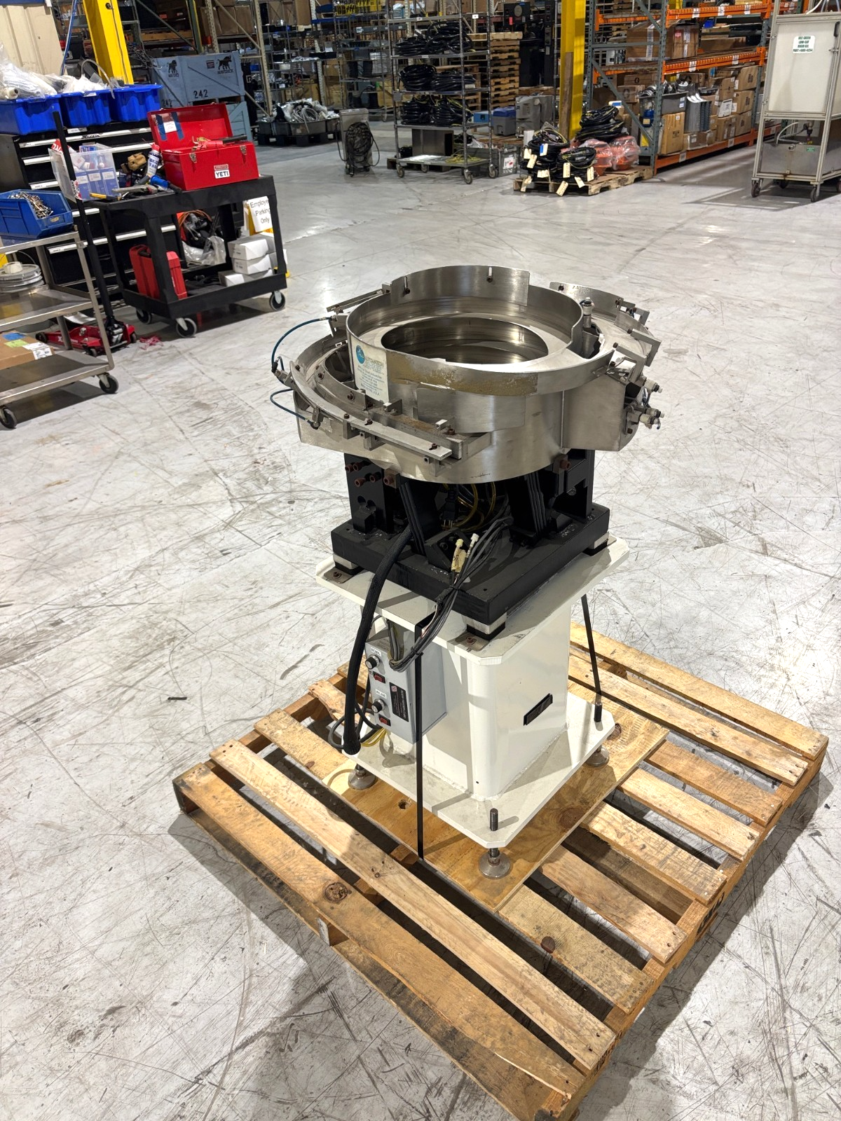 20" | Chad Industries Custom Vibratory Bowl Feeder, Rodix Feeder Cube Control, 22" - Used - Maverick Industrial Sales