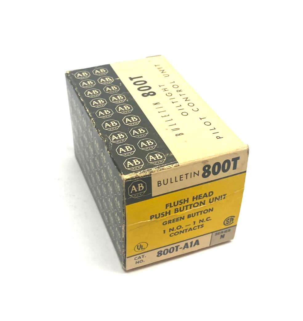 Allen Bradley 800T-A1A Ser. N Flush-Head Momentary Pushbutton GREEN - Maverick Industrial Sales