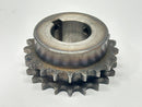 Double Roller Chain Sprocket 21 Teeth 1-1/2" Bore 3-5/8" OD 3/8" Key - Maverick Industrial Sales