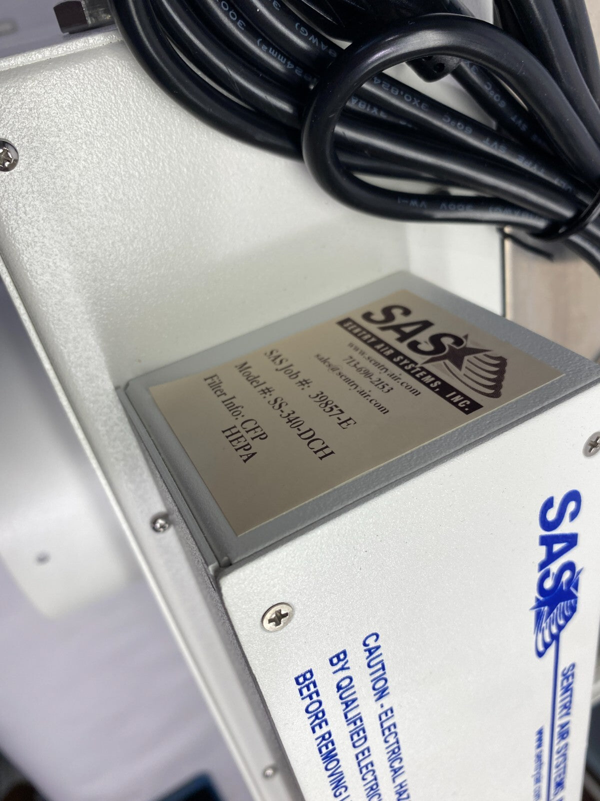 Sentry Air Systems SS-340-DCH Ductless Fume Hood Filter Head Unit - Maverick Industrial Sales