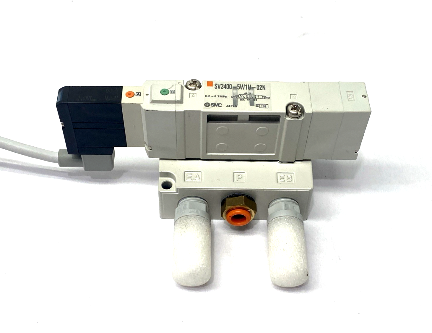 SMC SV3400-5W1U-02N Solenoid Valve & Subplate 1/4" NPT - Maverick Industrial Sales