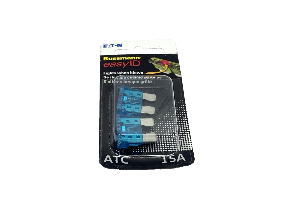Eaton BP/ATC-15ID easyID Illuminating Blade Fuse 15A 2-PK, LOT OF 6, 12 TOTAL - Maverick Industrial Sales