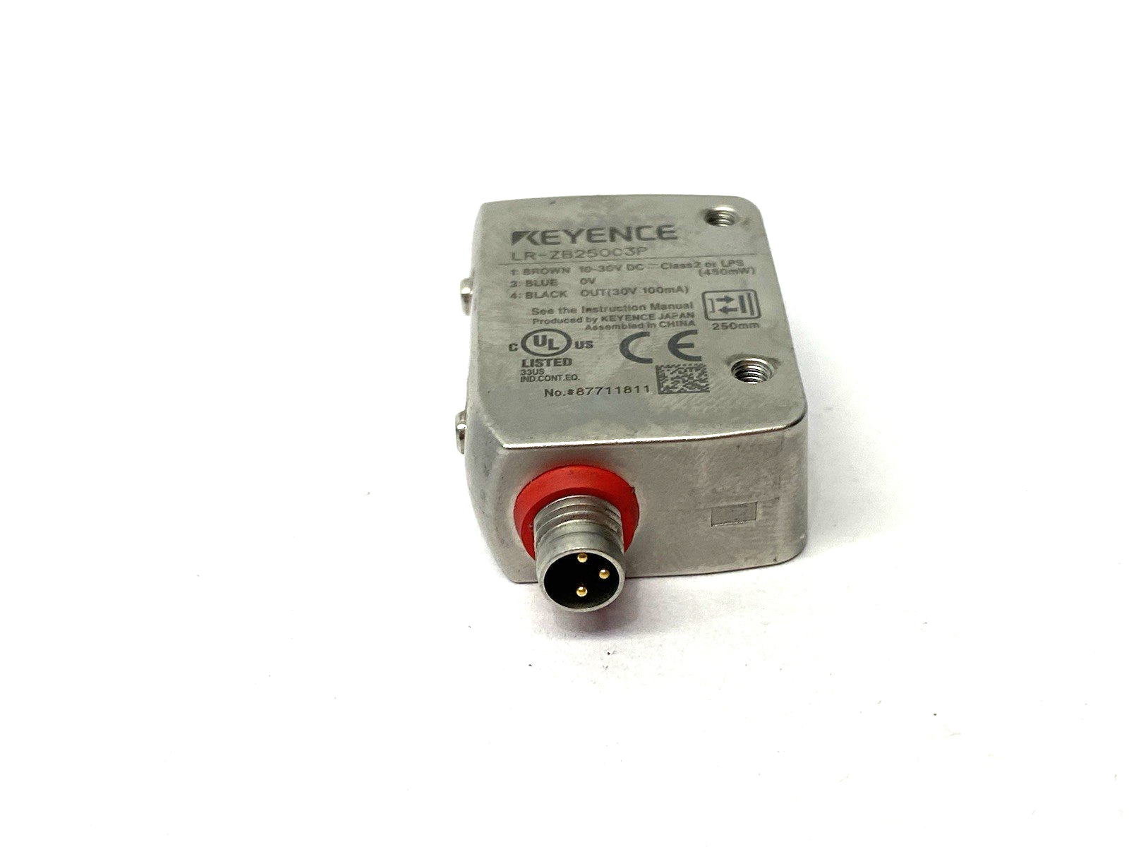 Keyence LR-ZB250C3P Self-Contained CMOS Distance Based Laser Sensor, 3-Pin 250mm - Maverick Industrial Sales
