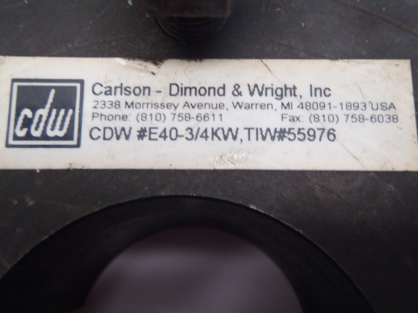 Carlson-Dimond & Wright CDW #E40-3/4KW, TIW#55976 - Maverick Industrial Sales
