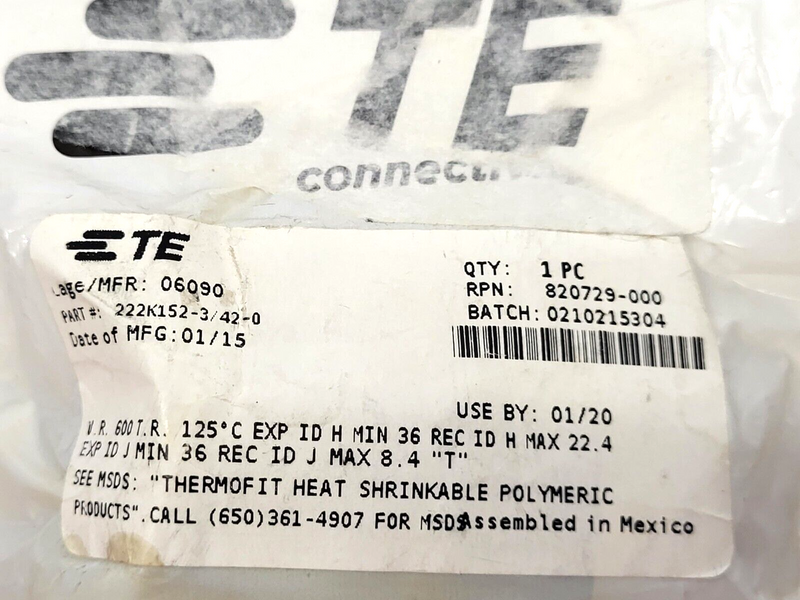 TE Connectivity 222K152-3/42-0 Heat Shrink Boot - Maverick Industrial Sales