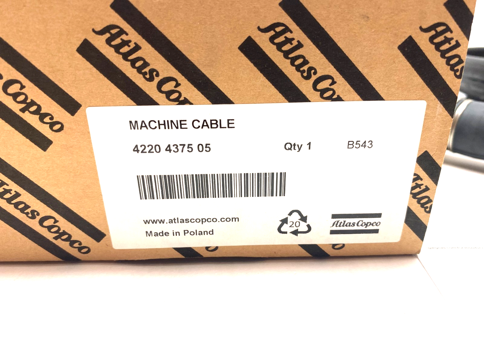 Atlas Copco 4220 4375 05 Double Ended Straight PF Tool Cable 5m ST - Maverick Industrial Sales