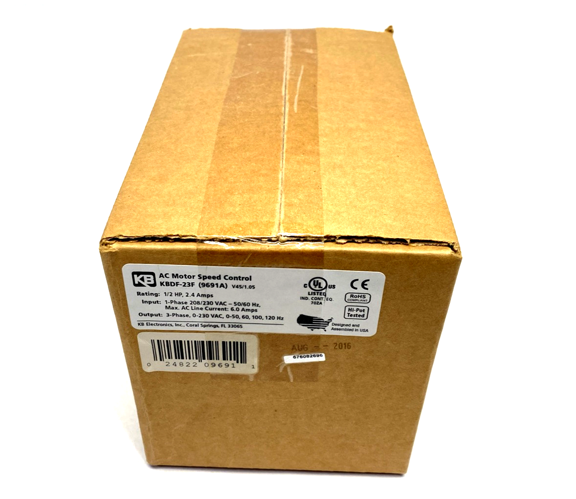 KB Electronics KBDF-23F Digital Inverter AC Drive 3PH 230VAC 0.5HP 2.4A - Maverick Industrial Sales