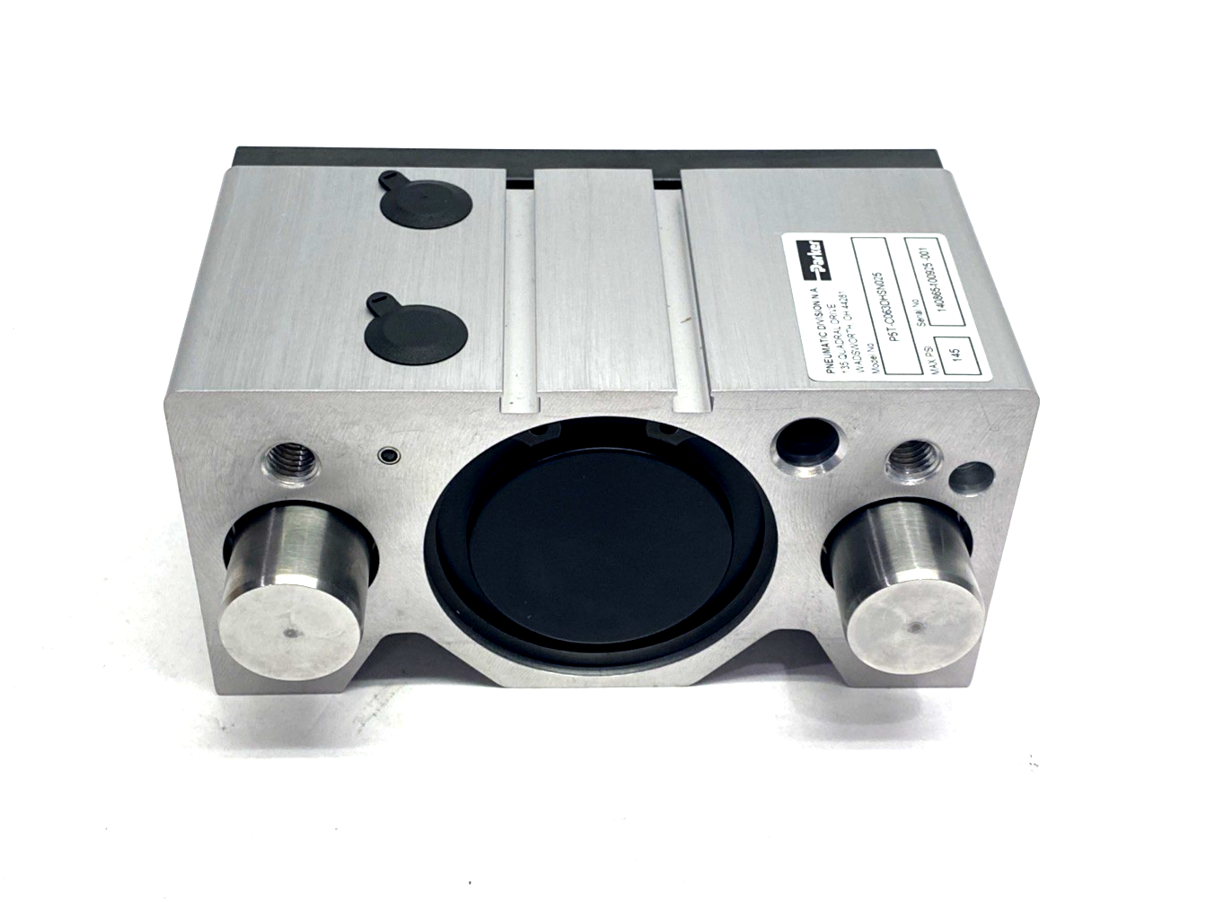 P5T-C063DHSN025 | Parker Pneumatic Guided Cylinder 145 PSI 63mm Bore 25mm Stroke - New – Open box - Maverick Industrial Sales