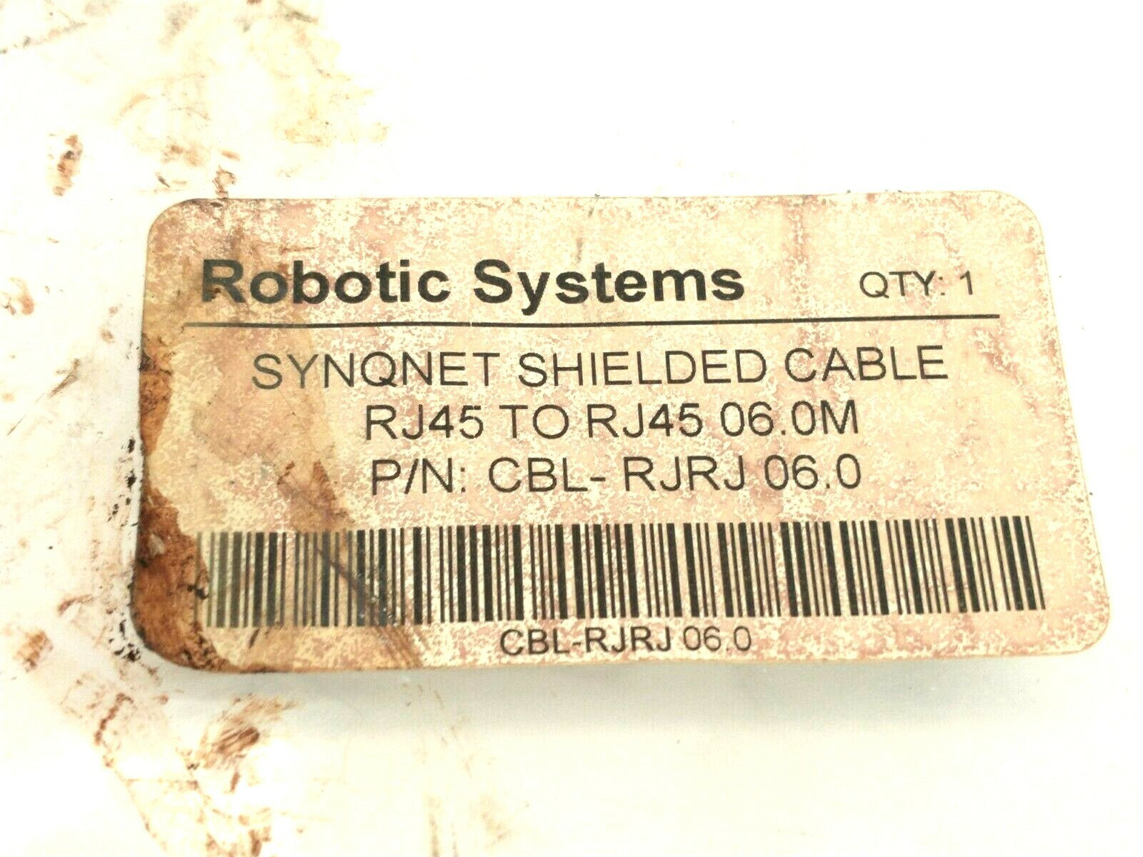Robotic Systems CBL-RJRJ 06.0 SYNQNET Shielded Cable RJ45 To RJ45 06.0m Length - Maverick Industrial Sales