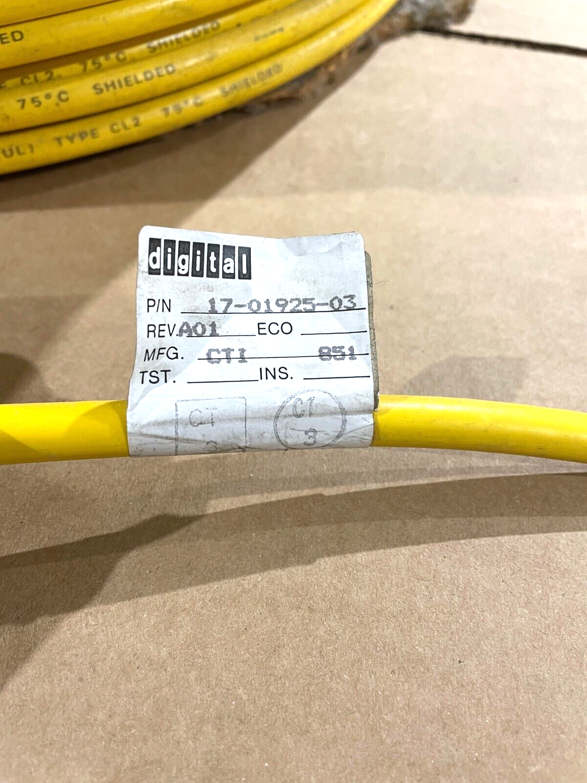 Digital Equipment Corp. BNE2-M, 17-01925-03 Rev. A01 Coax Cable, CTI 851 - Maverick Industrial Sales