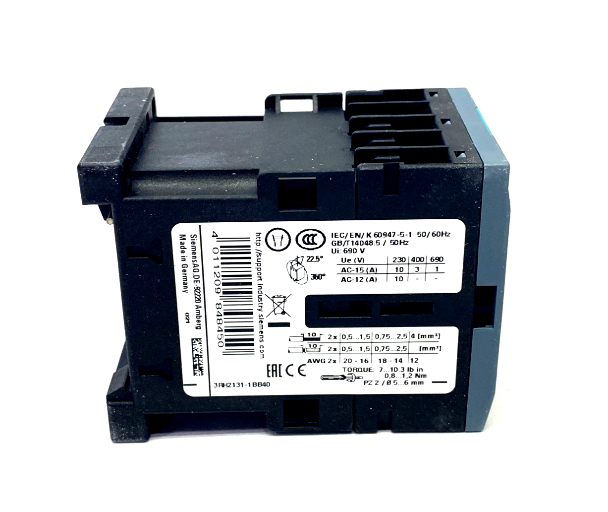 Siemens 3RH2131-1BB40 Contactor Relay 3 NO + 1 NC 24VDC Size S00 - Maverick Industrial Sales